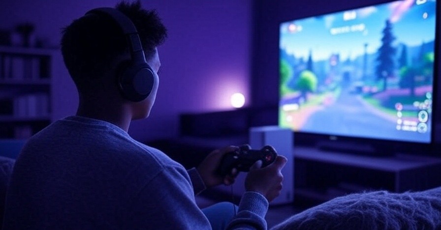 A player playing with the Best Fortnite controller settings