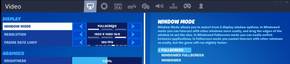 Window Mode in Fortnite